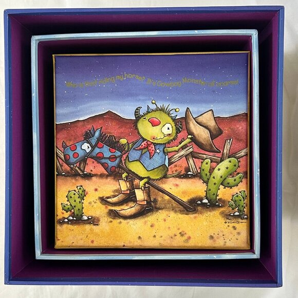 Little Monsters Nesting Boxes Decorative Set Rustic Whimsical Art Set of 5 - Picture 13 of 16